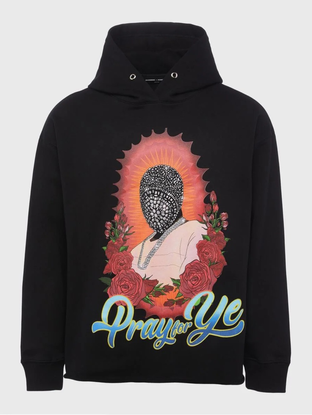 Homme + Femme "Pray For Ye" Black Hoodie (HFSS2022118-1) sz M